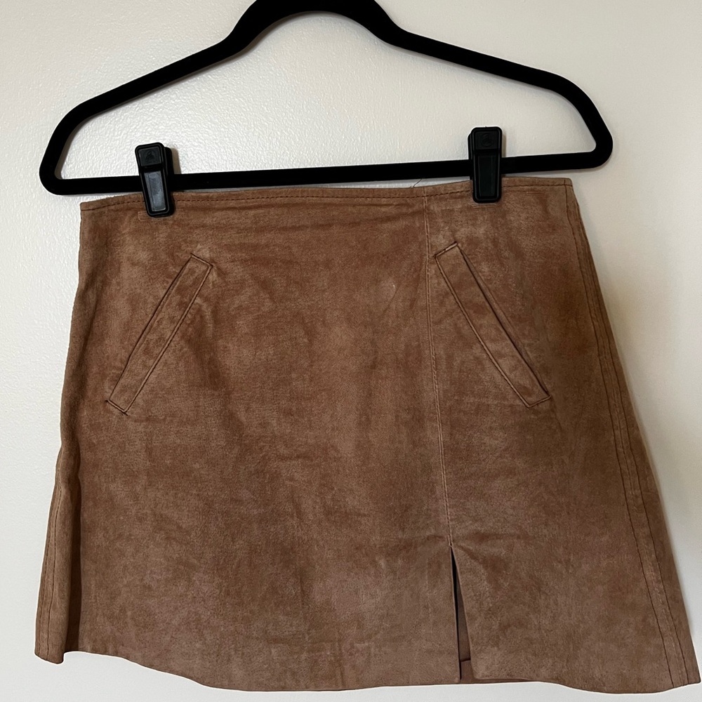 Blank NYC Tan Suede Mini Skirt